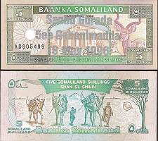 *Pamätná bankovka SOMALILAND 5 Shillings 1996 UNC - Kliknutím na obrázok zatvorte -